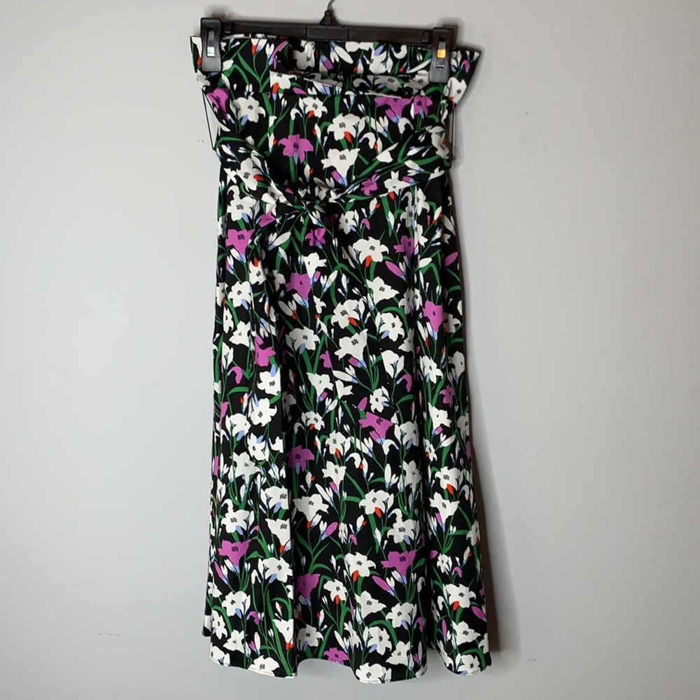 NEW VERONICA BEARD Avi Floral black Print Skirt new 2 - Picture 4 of 9